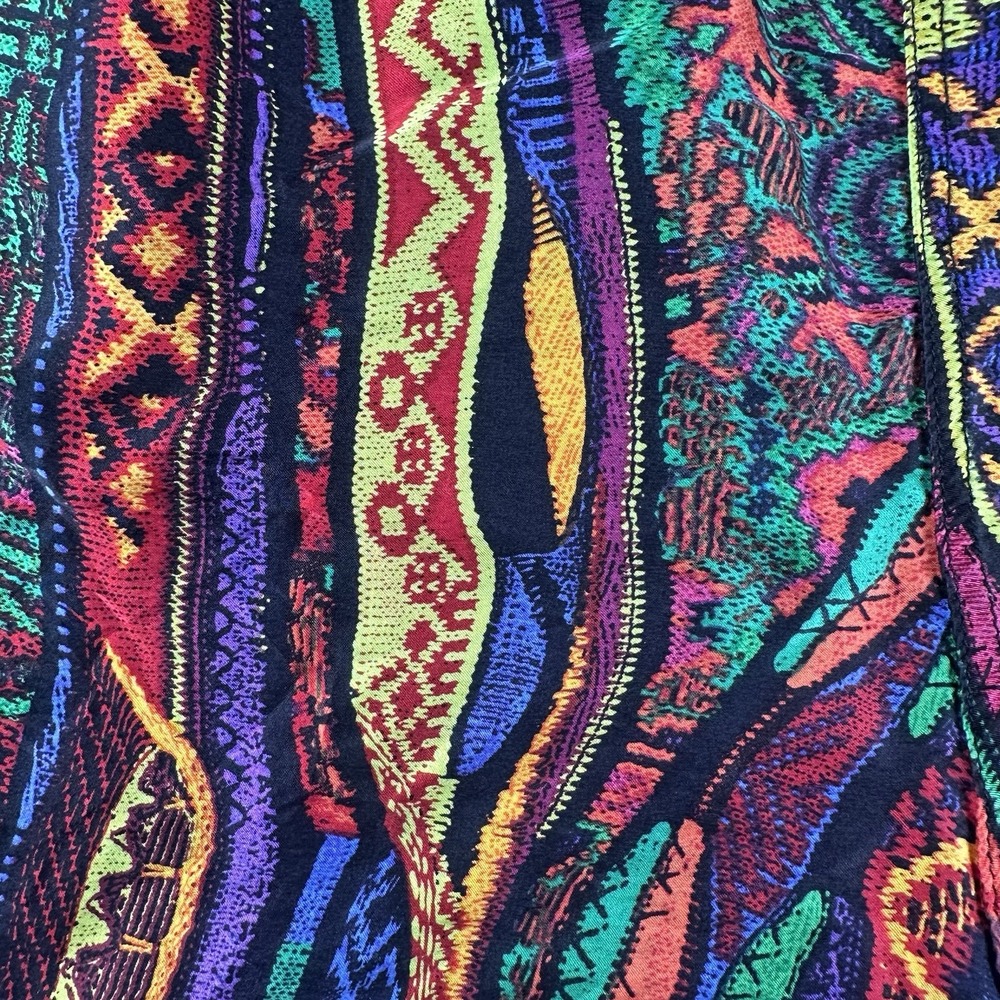 Rare Authentic Coogi Australia 100% Silk Shorts L Multicolor Abstract 90s Hiphop - Picture 7 of 9